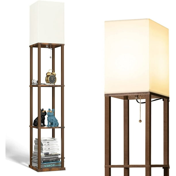 Bedroom and Office Display Floor Lamps with Shelves for Living Room addlon LED Modern Shelf Floor Lamp with White Lamp Shade and LED Bulb White Bedroom and Office Display Floor Lamps with Shelves for Living Room addlon LED Modern Shelf Floor Lamp with White Lamp Shade and LED Bulb White